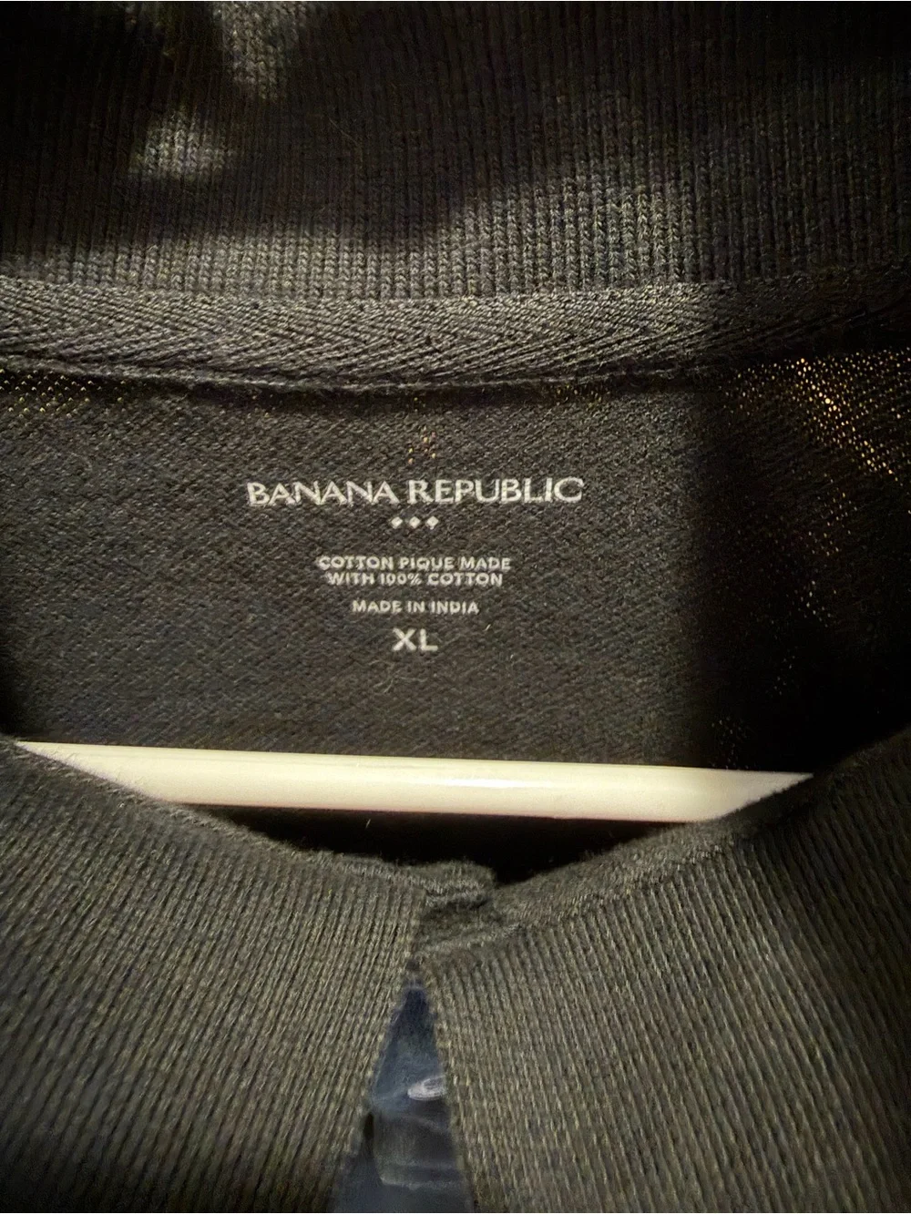 Banana Republic Black Short-Sleeve Pique Polo XL